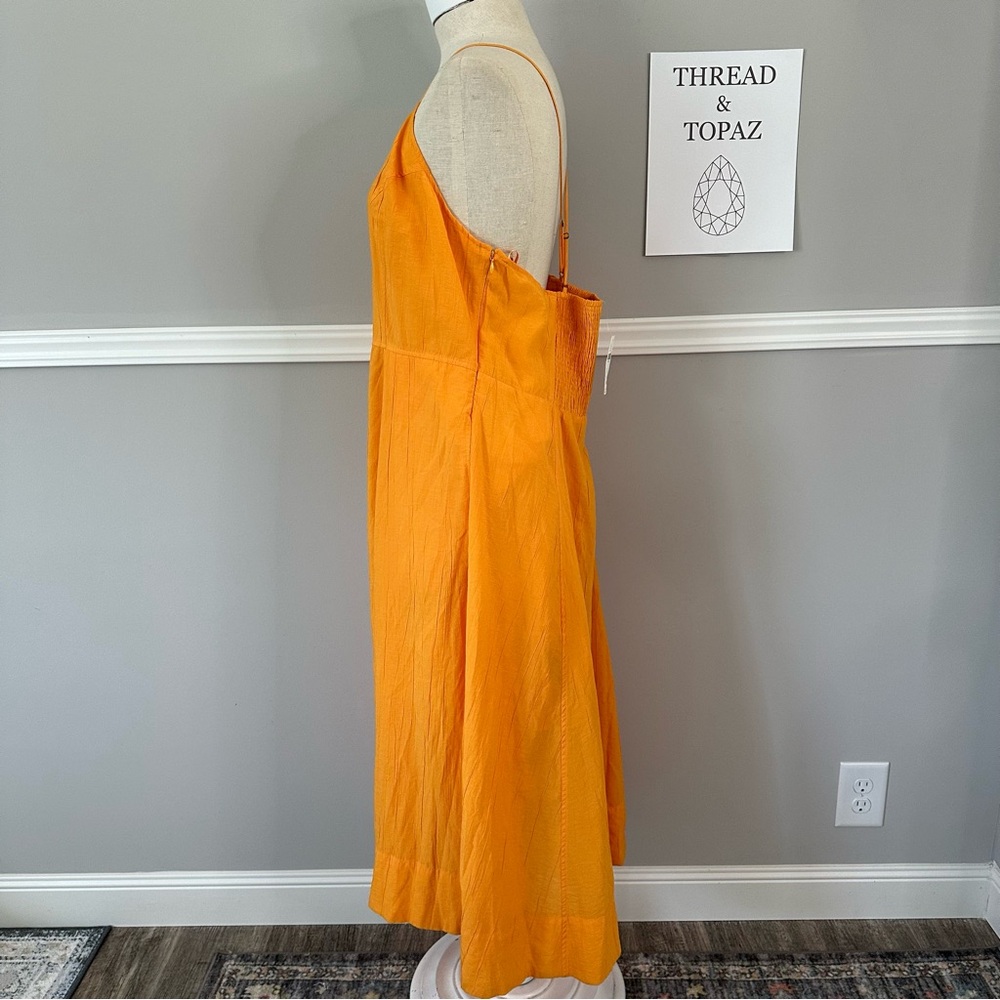 Maeve Anthropologie Orange Lace-up Full Skirt Sundress 1 X - Picture 4 of 13